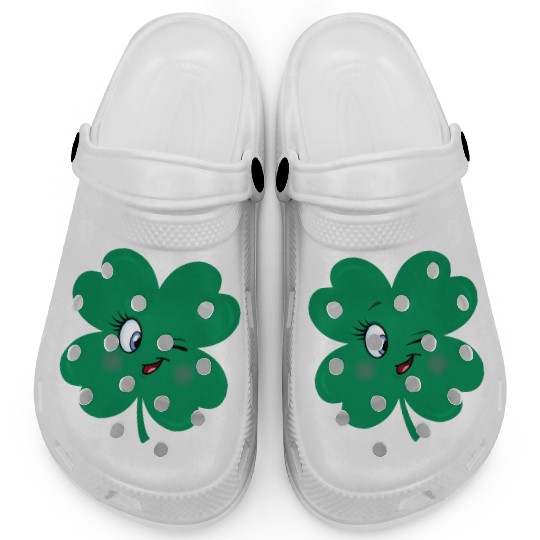 shamrock wink face Clogs