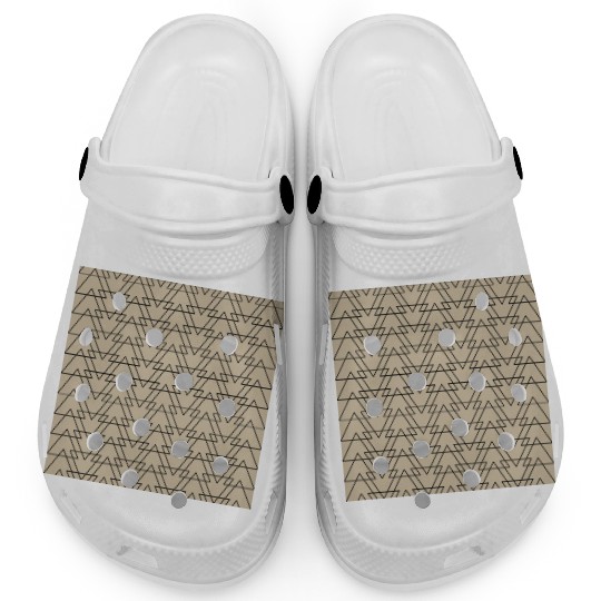 Triangle Beige Black Clogs