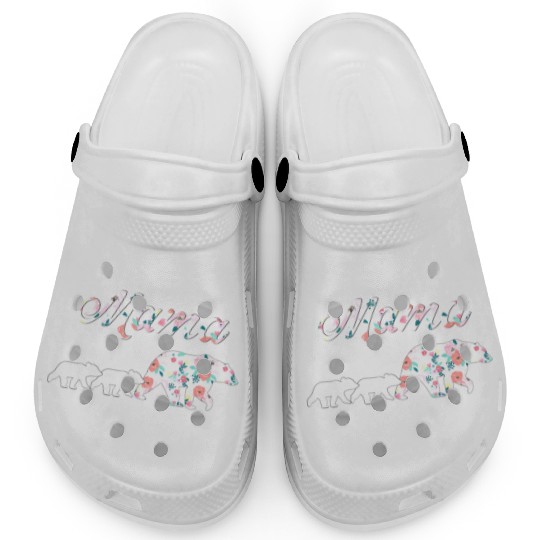 Floral Mama Bear Mom of 2 Mama Bear and Cubs Clogs