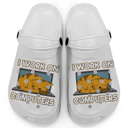 I Work On Computers Gift Coding Clogs For