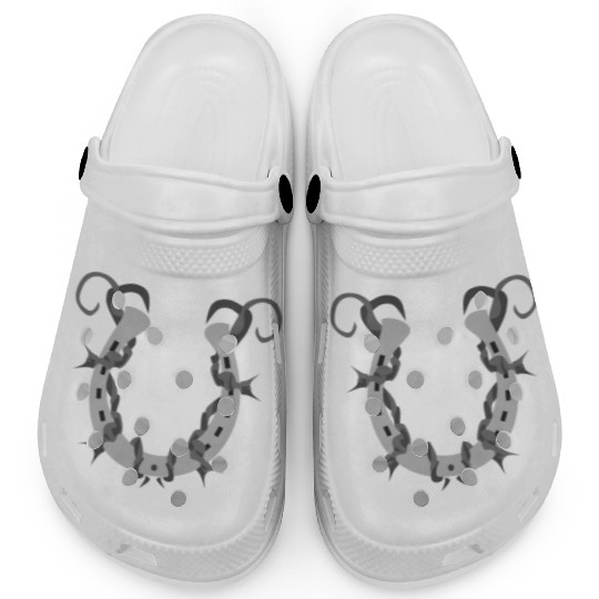 Horseshoe Wrapped in Barbed Wire Clogs