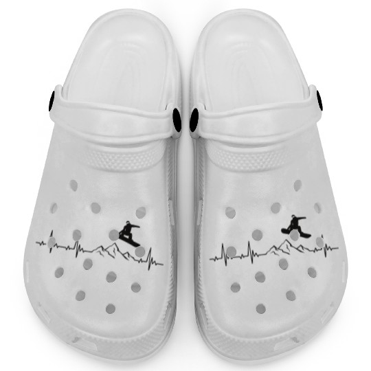 Snowboarding heartbeat snowboarder gift Clogs