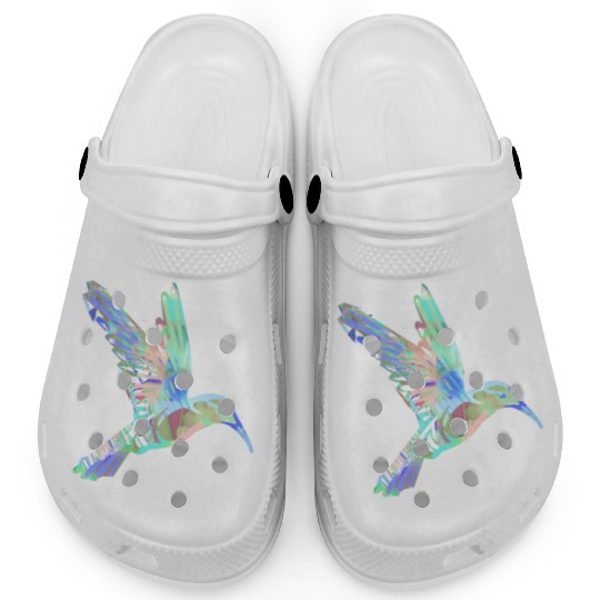 hummingbird, bird, aquarell, green, pastel, flying Clogs