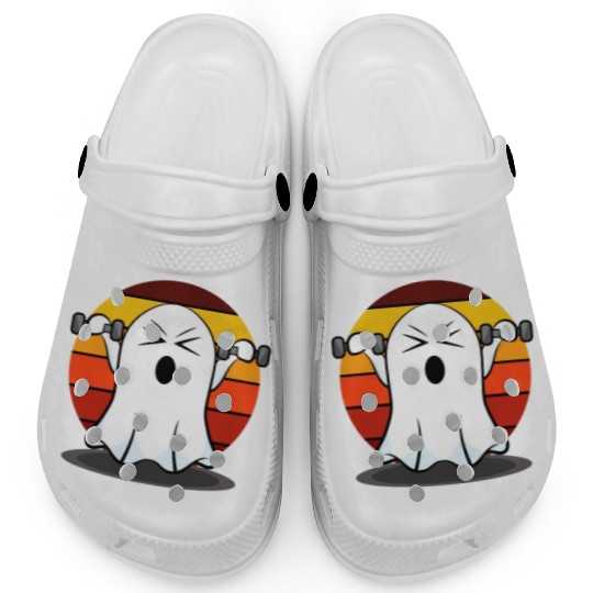 Halloween gift ghost fitness bodybuilding workout Clogs