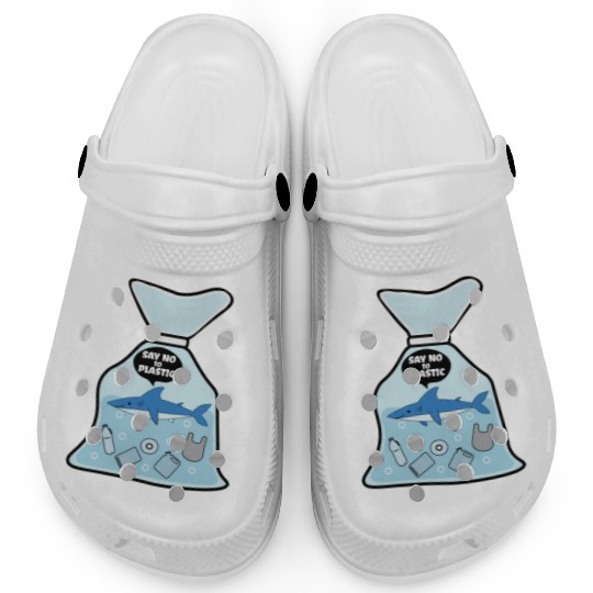 Say No To Plastic Shark Vinyl Best Friend Gift Clogs