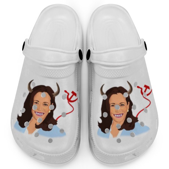 Trump kamala harris monster communist Clogs