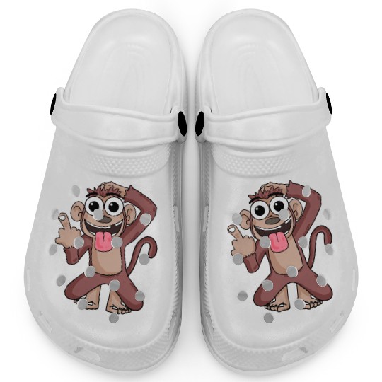 Funny Monkey Showing Middle Finger Clogs