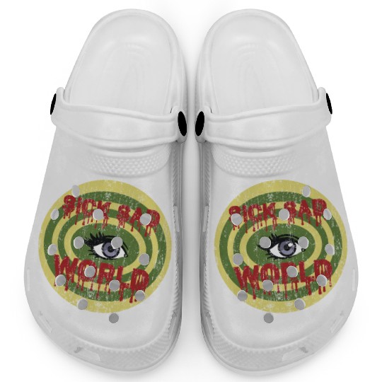 Daria Sick Sad World Drippy Text Eye Logo Clogs