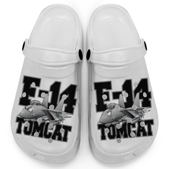 F-14 Tomcat Military Fighter Jet Aircraft Cartoon Clogs