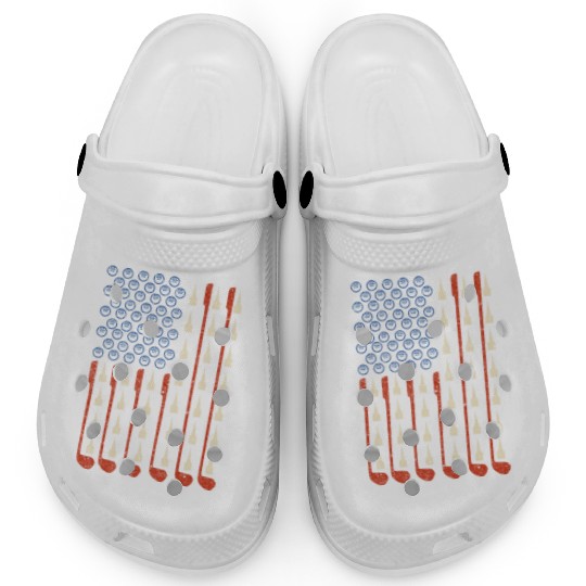 Retro American Flag Golf Clogs