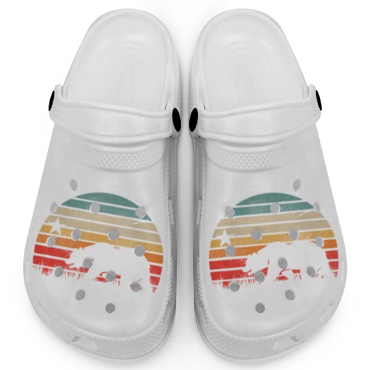 California Bear Retro Vintage Sunset Clogs