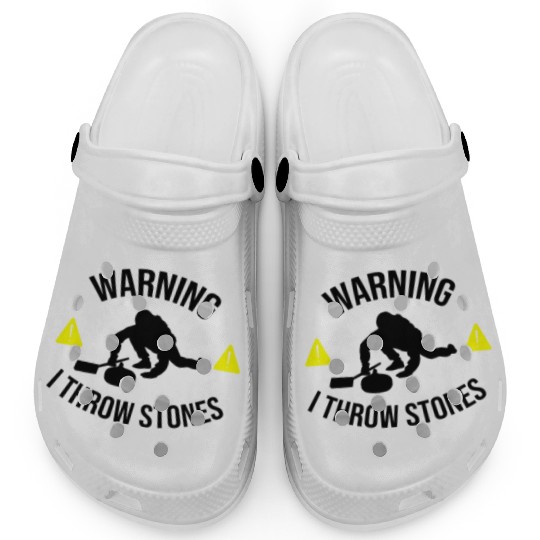 I Throw Stones | Funny Curling Player Gift Clogs