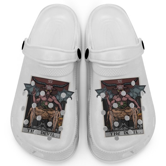 The Devil Tarot Card Halloween Baphomet Satanic Ba Clogs