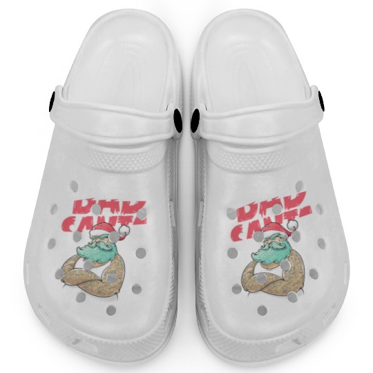 Bad Santa Claus Christmas Tattoo Clogs