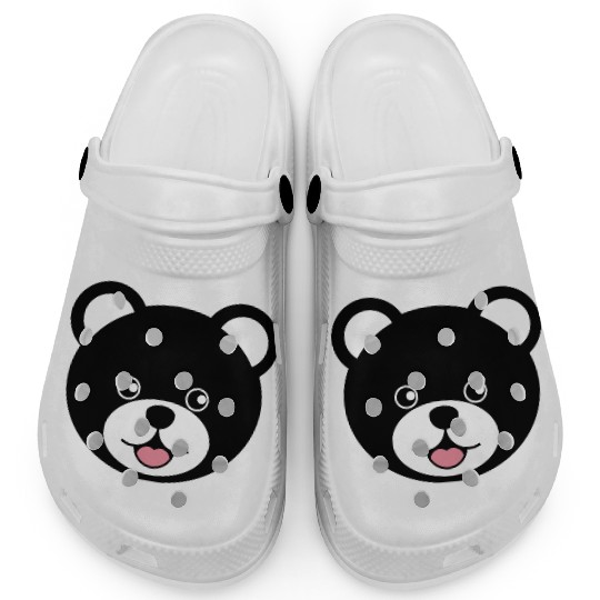 Cute Black Teddy Bear Face Clogs