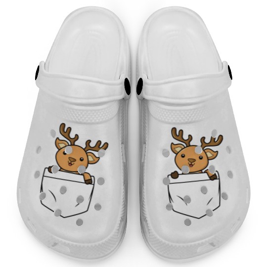 deer, Pocket, reindeer, Clogs pocket, kids, cute