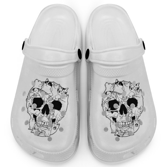 Cat Skull Kitty Skeleton Grunge Style Funny Cat Bo Clogs