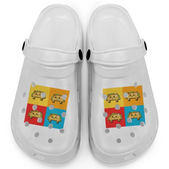 Funny Taco Cat Tacocat Spelled Backwards Palindrom Clogs