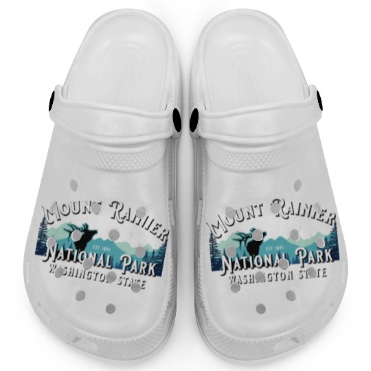 Vintage Mount Rainier National Park Washington Sou Clogs