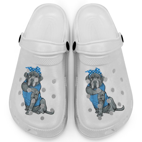 Neapolitan Mastiff Dog Tattoo I Love Mom Clogs