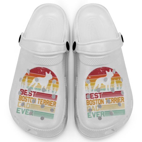 Retro Vintage Best Boston Terrier Dad Ever Clogs