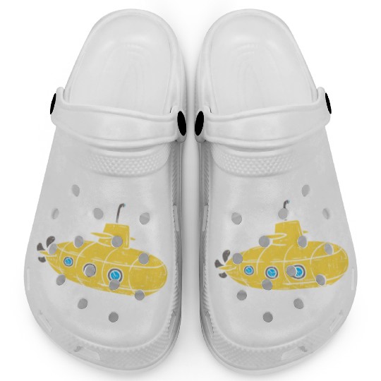Us Navy Yellow Cartoon Submarine Cute Submariner B Clogs