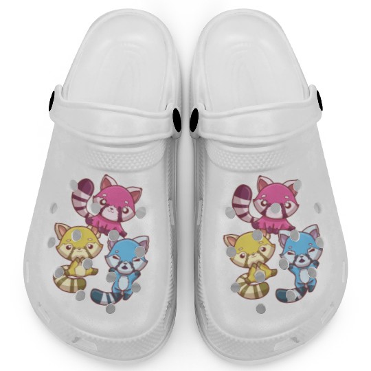 Pansexual Kawaii Red Panda, Pastel Goth Anime Art Clogs