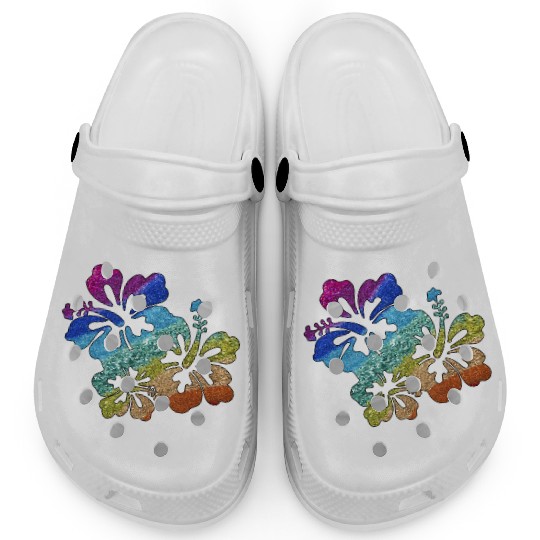 hibiscus glitter Flower Clogs