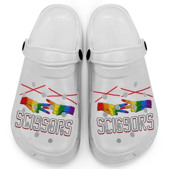 Rock Paper Scissors Lesbian LGBTQ Pride Clogs