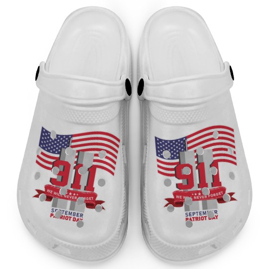 Patriot Day Never Forget 911 Anniversary Clogs