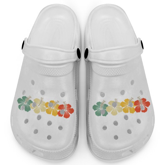 Retro Vintage Hibiscus Flower Clogs