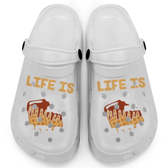 Life is Better with Waffles Waffle Pancakes Clogs