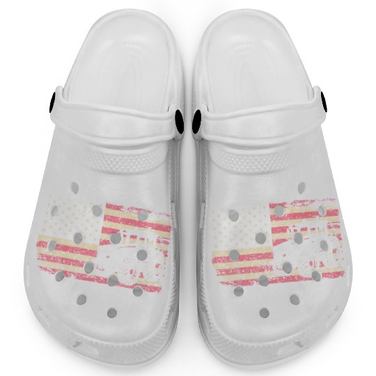 Farm Tractors USA Flag Clogs
