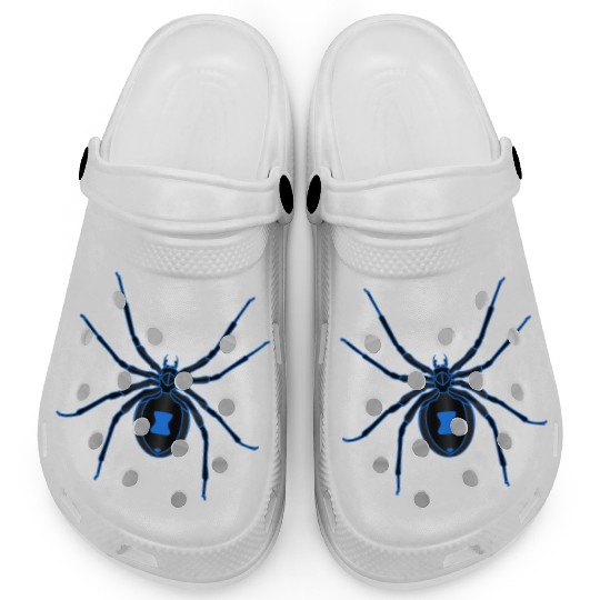 Black Widow Blue Design Clogs