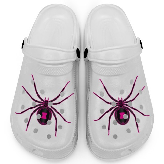 Black Widow Pink Design Clogs