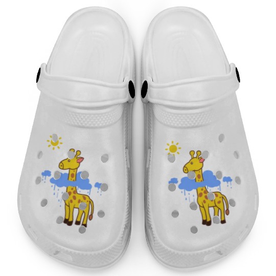 Storm Chaser Funny Cloud Giraffe Apparel Clogs