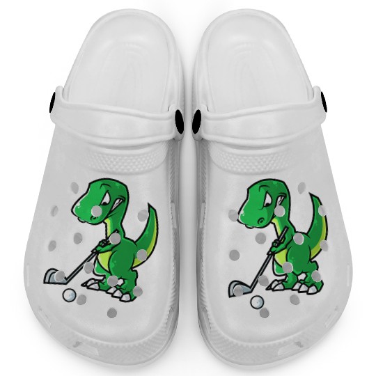 Tyrannosaurus Golf Player Golfer Golfing Funny Clogs