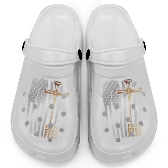 Faith Over Fear Christian American Flag Clogs