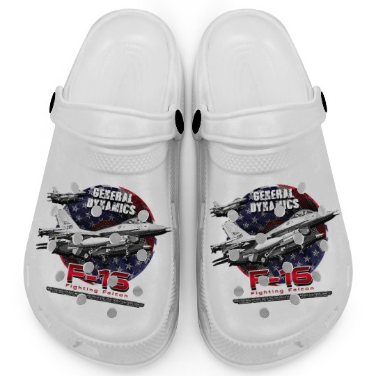 F-16 Fighting Falcon General Dynamics Fighter Jet Clogs