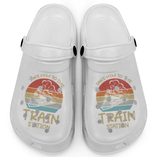 Take Him To The Train Station Funny Clogs
