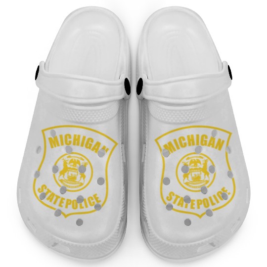 michigan state police logo for black Clogs