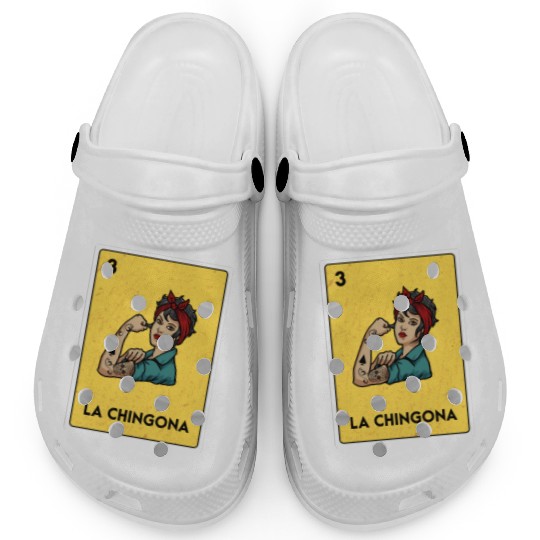 La Chingona Mexican Lottery Bingo Game Card Player Clogs