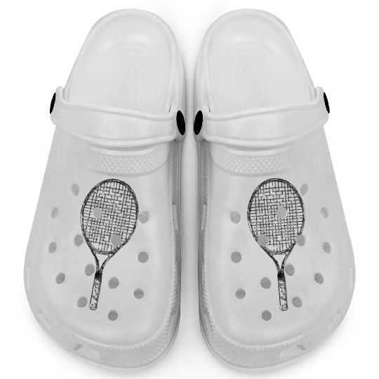 Tennis Racket Graphic Clogs