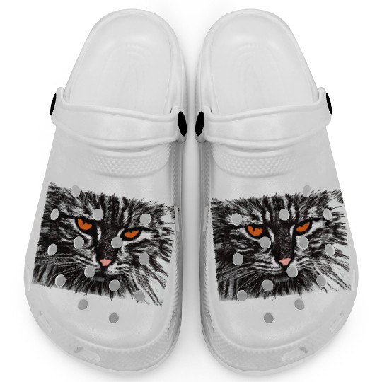 funny cat face Clogs