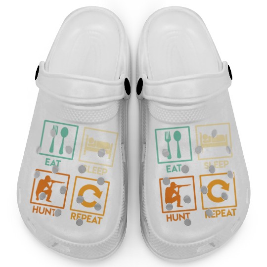 Eat Sleep Hunt Repeat Hunter hunt Clogs