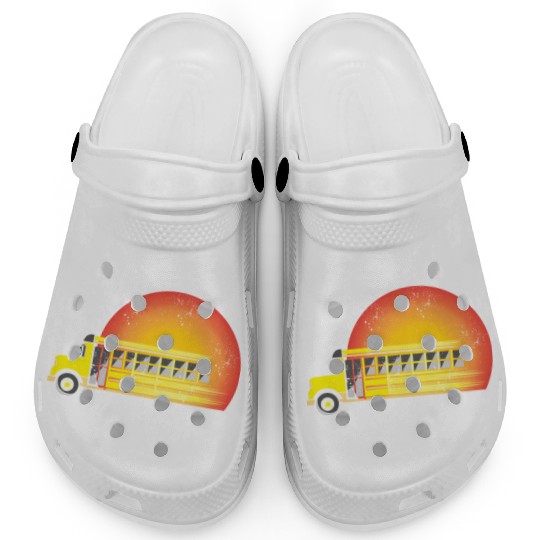 Retro Sunset School Bus Driver Clogs