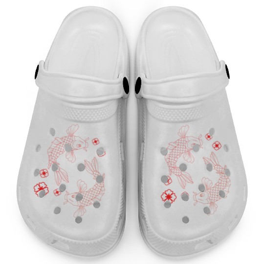 Japanese Koi Fish Carp Graphic Design Clogs