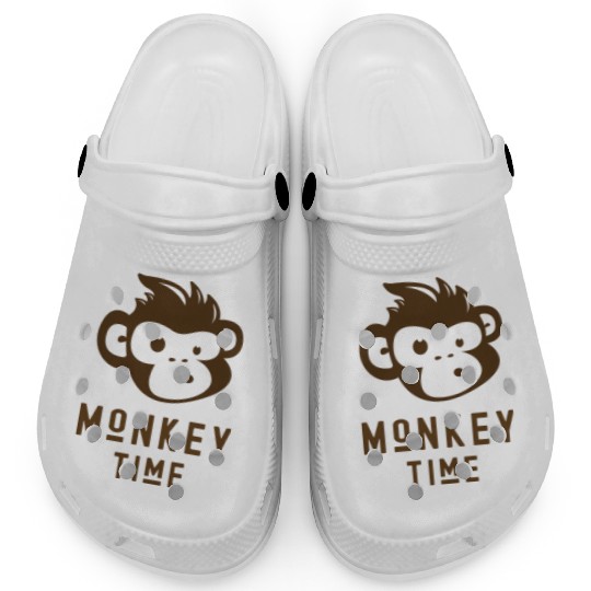 It's Monkey Time Cute Funny Monkey Face Clogs