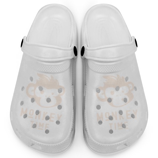 It's Monkey Time Cute Funny Monkey Face Clogs