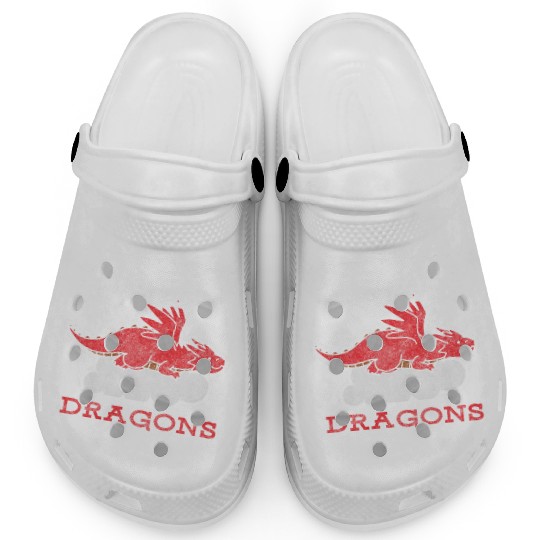 Fantasy Asia Black Chinese Dragon Clogs